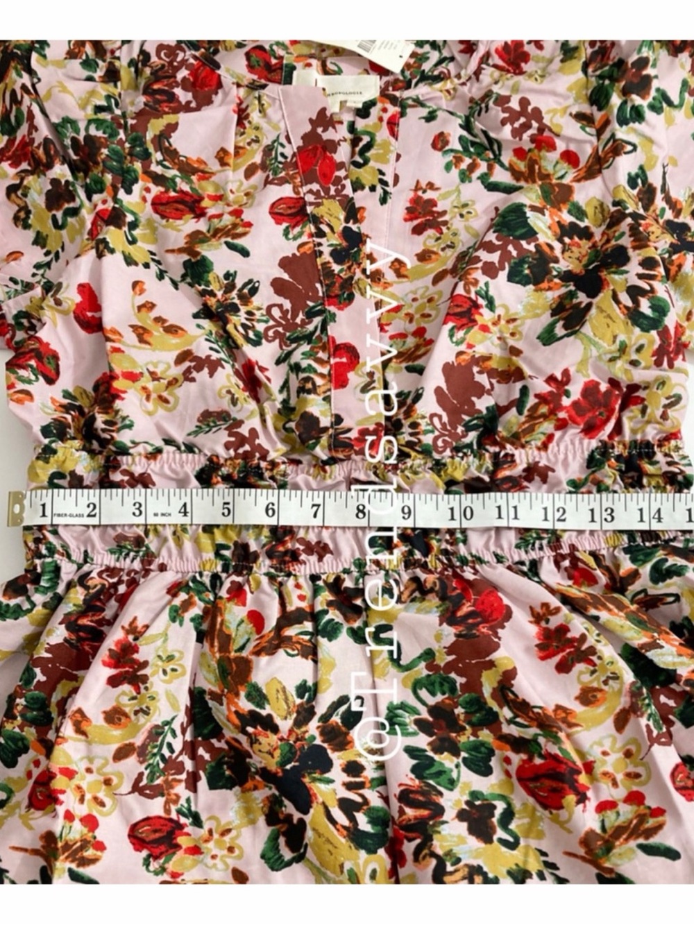 Anthropologie Somerset Floral Pink Maxi Dress Smocked Cotton Size Small NWT - Picture 11 of 14